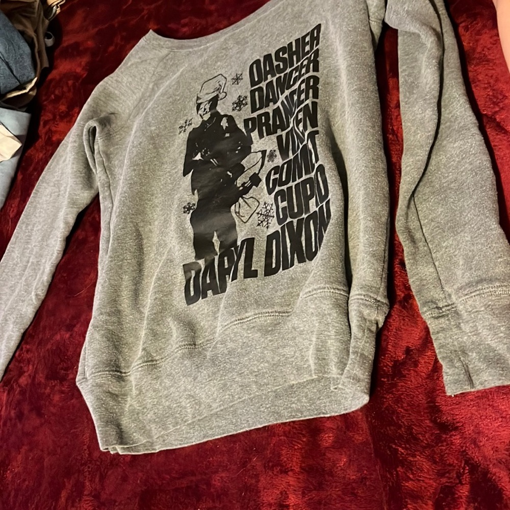 christmas daryl dixon  grey pullover
